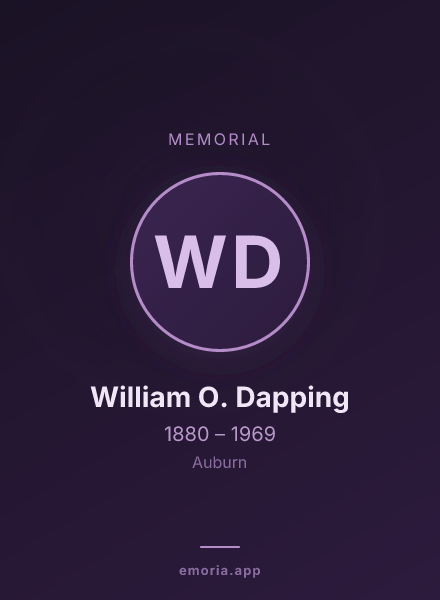 Memorial portrait of William O. Dapping