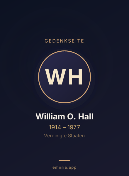 Gedenkportrait von William O. Hall