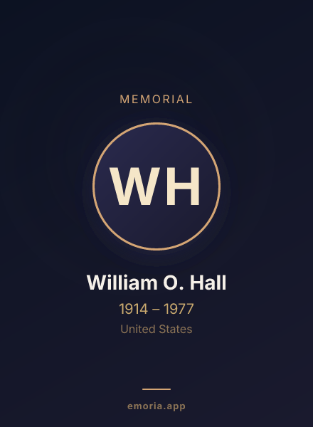 Memorial portrait of William O. Hall