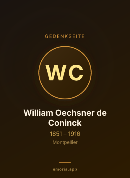 Gedenkportrait von William Oechsner de Coninck