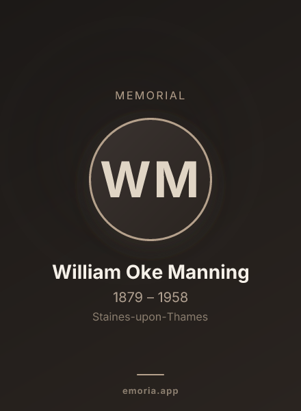 Memorial portrait of William Oke Manning