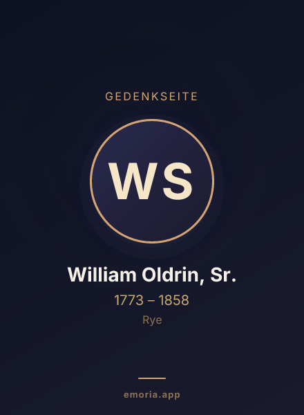 Gedenkportrait von William Oldrin, Sr.