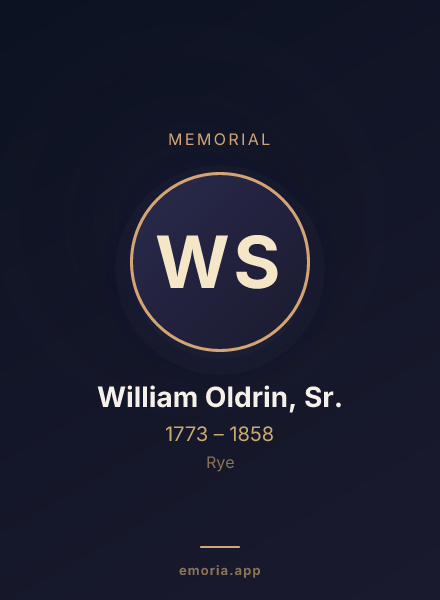 Memorial portrait of William Oldrin, Sr.