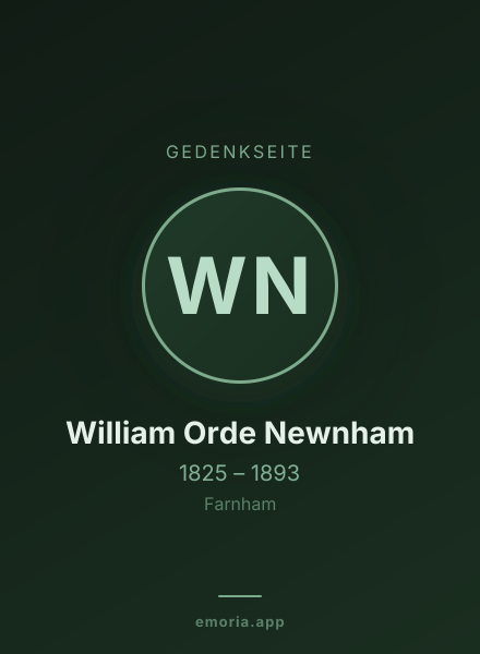 Gedenkportrait von William Orde Newnham