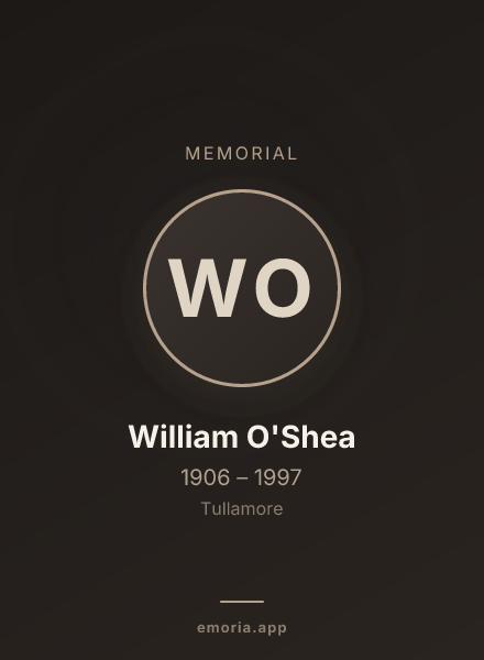 Memorial portrait of William O'Shea