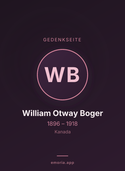 Gedenkportrait von William Otway Boger