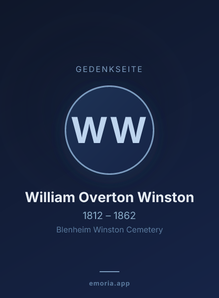 Gedenkportrait von William Overton Winston