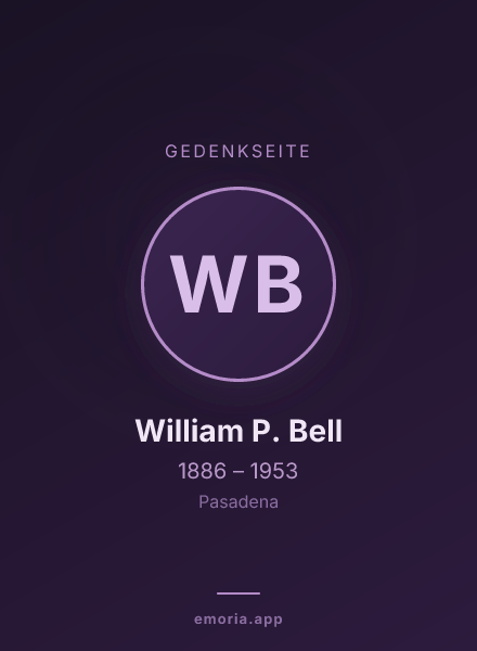 Gedenkportrait von William P. Bell