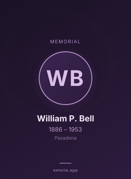 Memorial portrait of William P. Bell