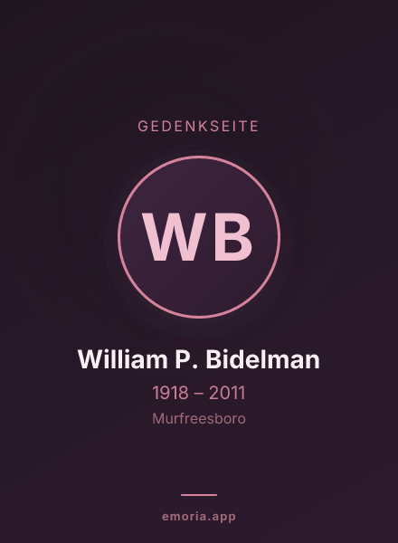 Gedenkportrait von William P. Bidelman