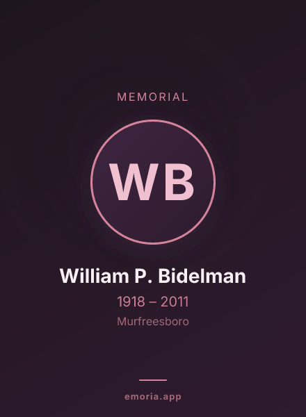 Memorial portrait of William P. Bidelman