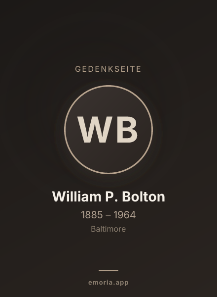 Gedenkportrait von William P. Bolton
