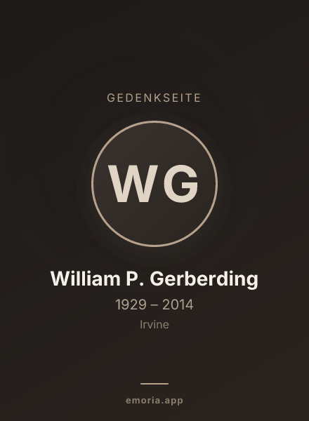 Gedenkportrait von William P. Gerberding