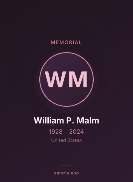 Memorial portrait of William P. Malm