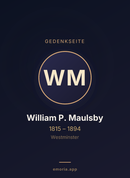 Gedenkportrait von William P. Maulsby