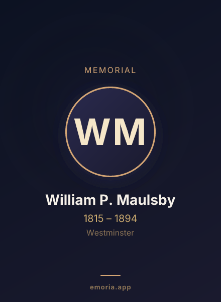 Memorial portrait of William P. Maulsby