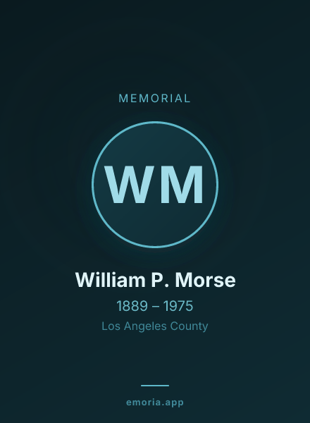 Memorial portrait of William P. Morse