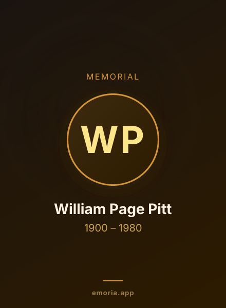 Memorial portrait of William Page Pitt