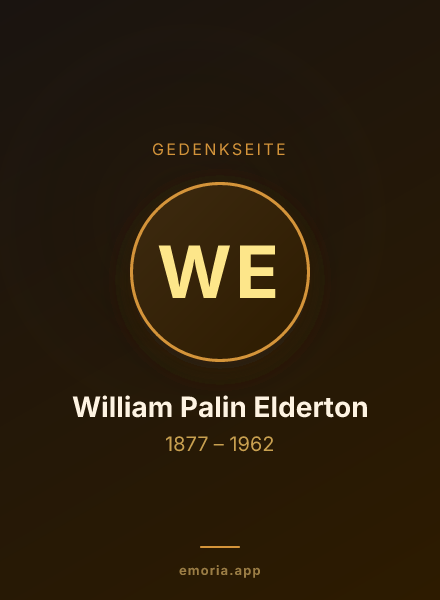Gedenkportrait von William Palin Elderton