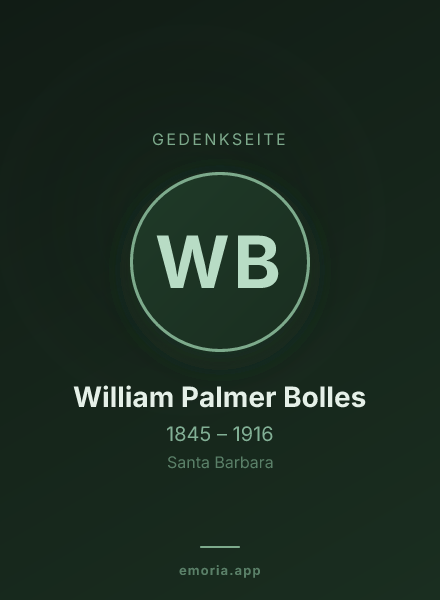 Gedenkportrait von William Palmer Bolles