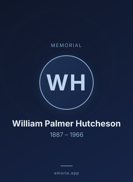 Memorial portrait of William Palmer Hutcheson