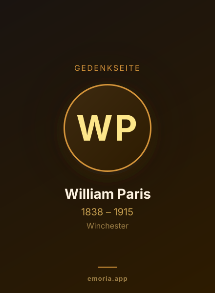 Gedenkportrait von William Paris