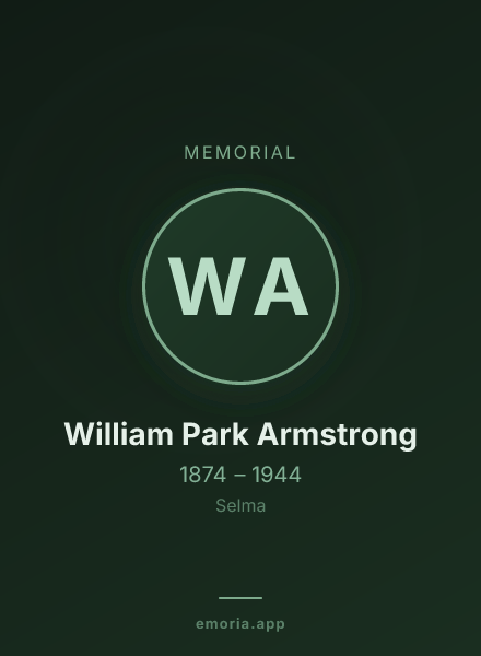 Memorial portrait of William Park Armstrong