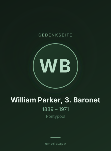 Gedenkportrait von William Parker, 3. Baronet