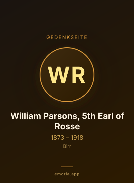 Gedenkportrait von William Parsons, 5th Earl of Rosse