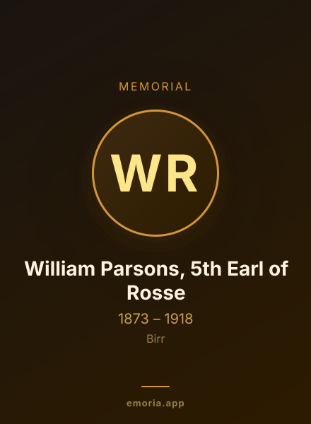 Memorial portrait of William Parsons, 5th Earl of Rosse