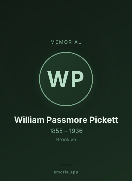 Memorial portrait of William Passmore Pickett
