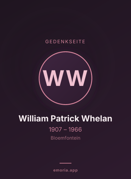 Gedenkportrait von William Patrick Whelan