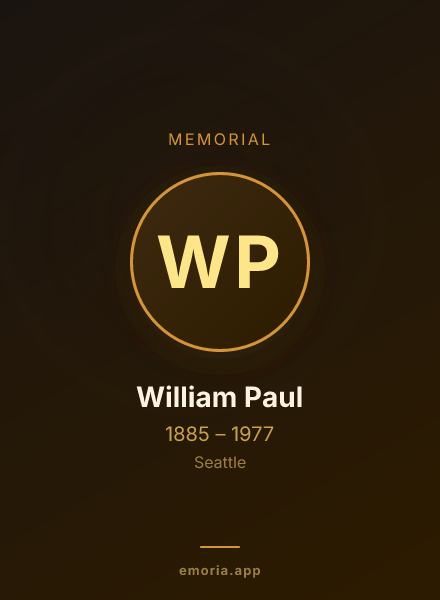 Memorial portrait of William Paul