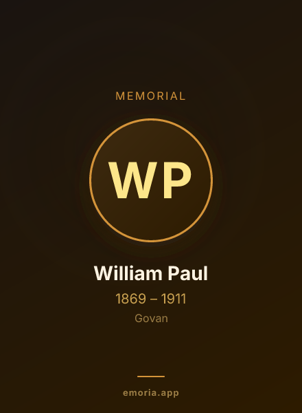 Memorial portrait of William Paul