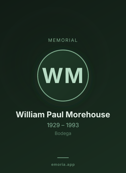 Memorial portrait of William Paul Morehouse