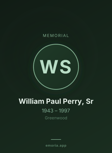 Memorial portrait of William Paul Perry, Sr