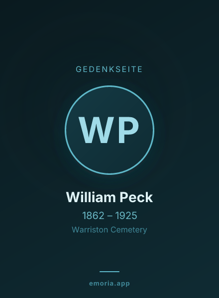 Gedenkportrait von William Peck