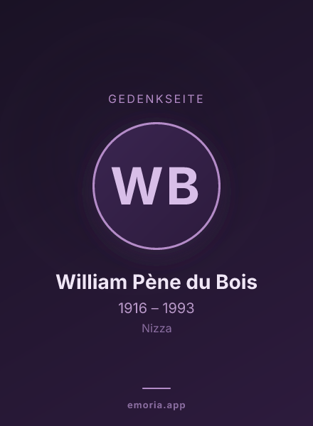 Gedenkportrait von William Pène du Bois