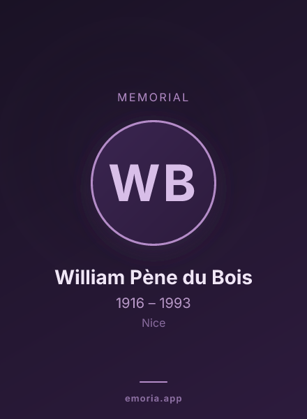 Memorial portrait of William Pène du Bois