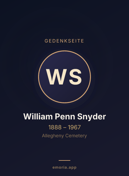 Gedenkportrait von William Penn Snyder