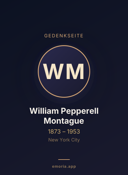 Gedenkportrait von William Pepperell Montague