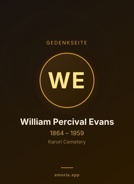 Gedenkportrait von William Percival Evans