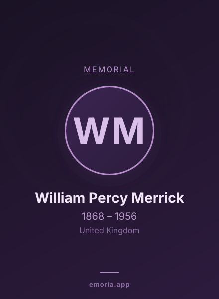 Memorial portrait of William Percy Merrick