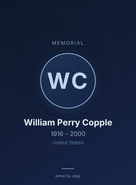 Memorial portrait of William Perry Copple