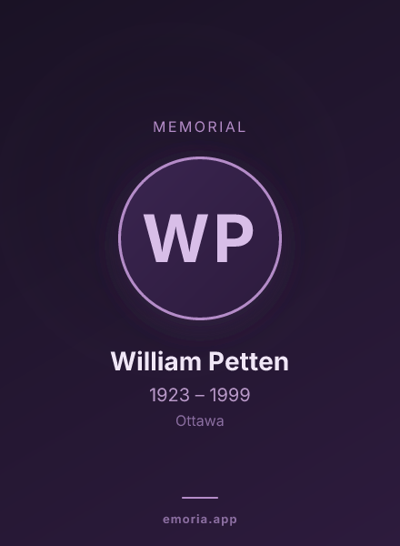 Memorial portrait of William Petten