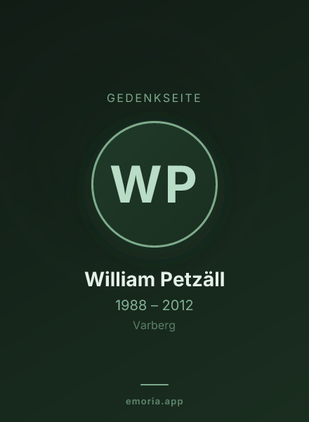 Gedenkportrait von William Petzäll