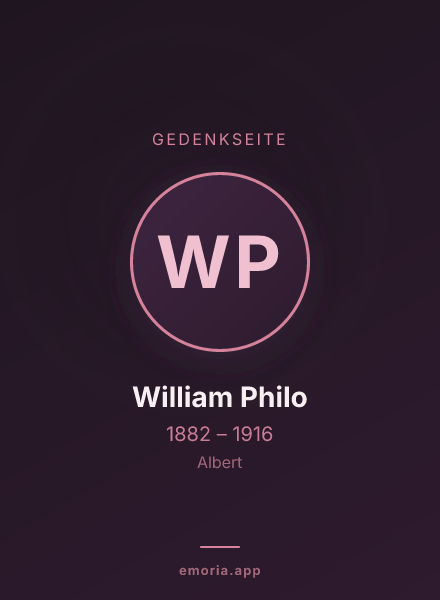 Gedenkportrait von William Philo
