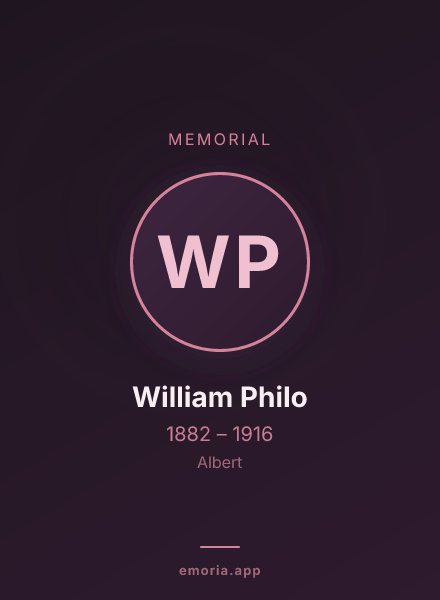 Memorial portrait of William Philo