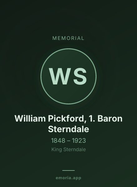 Memorial portrait of William Pickford, 1. Baron Sterndale