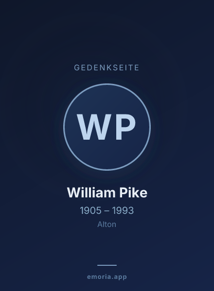 Gedenkportrait von William Pike